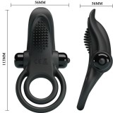Doppelter Vibrationsring + Klitorisstimulator 10 Vibrationen Schwarz von Pretty Love | Fesselliebe.de