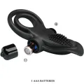 Doppelter Vibrationsring + Klitorisstimulator 10 Vibrationen Schwarz von Pretty Love