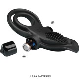 Doppelter Vibrationsring + Klitorisstimulator 10 Vibrationen Schwarz von Pretty Love | Fesselliebe.de