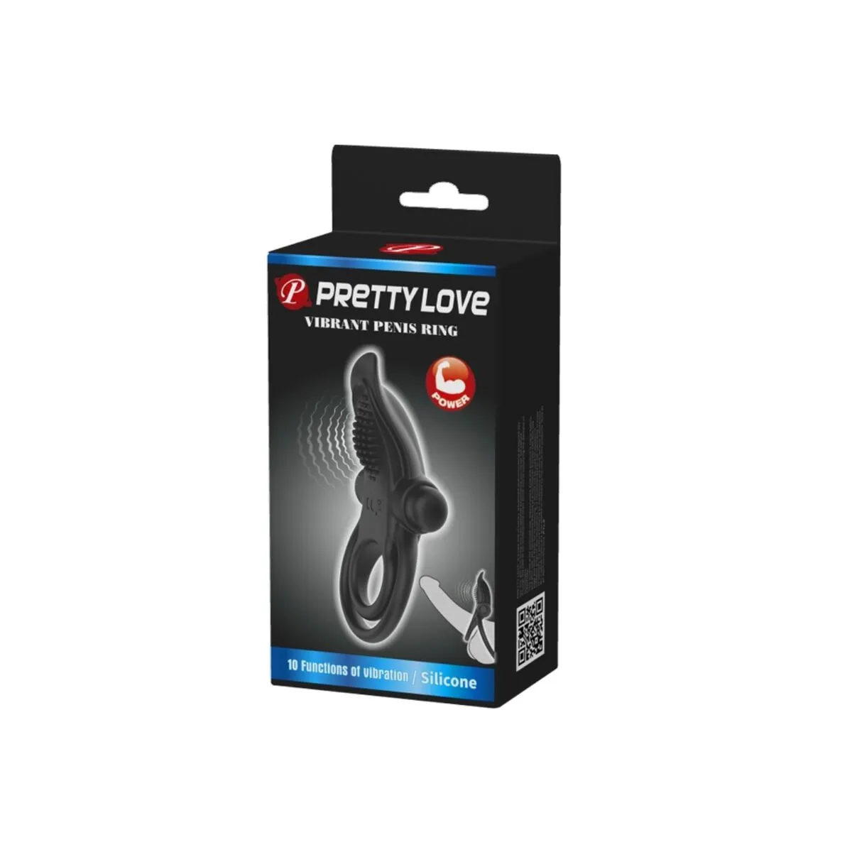 Doppelter Vibrationsring + Klitorisstimulator 10 Vibrationen Schwarz von Pretty Love | Fesselliebe.de