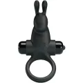Vibrationsring + Rabbit-Klitoris-Stimulator 10 Vibrationen Schwarz von Pretty Love