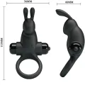 Vibrationsring + Rabbit-Klitoris-Stimulator 10 Vibrationen Schwarz von Pretty Love
