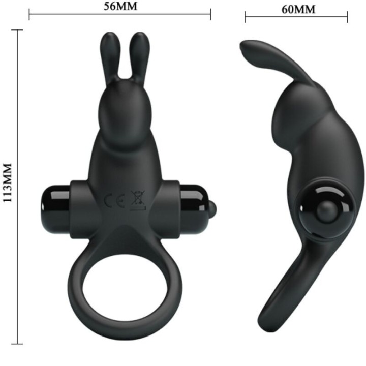 Vibrationsring + Rabbit-Klitoris-Stimulator 10 Vibrationen Schwarz von Pretty Love | Fesselliebe.de