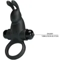 Vibrationsring + Rabbit-Klitoris-Stimulator 10 Vibrationen Schwarz von Pretty Love
