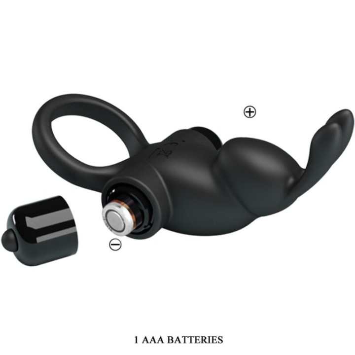 Vibrationsring + Rabbit-Klitoris-Stimulator 10 Vibrationen Schwarz von Pretty Love | Fesselliebe.de