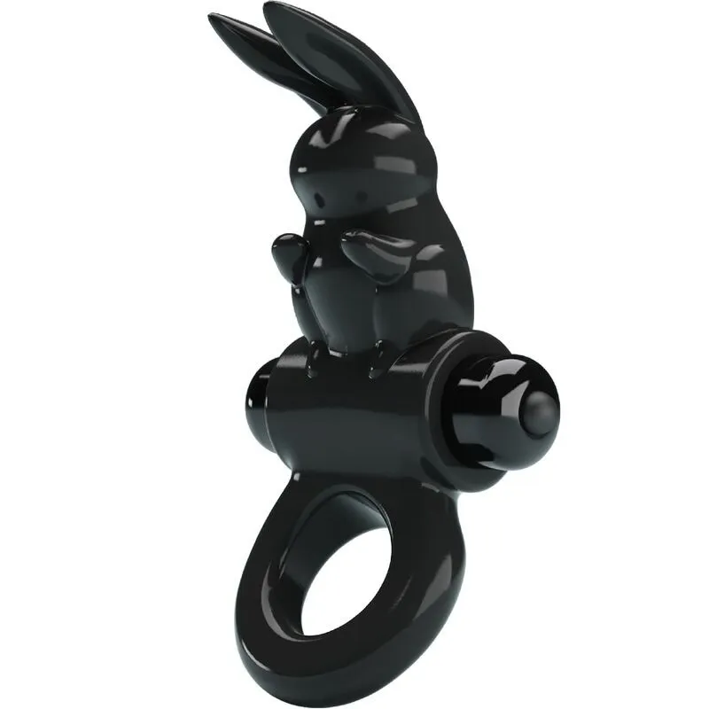 Aufregender Ring Rabbit Vibratorring 10 Vibrationen Schwarz von Pretty Love | Fesselliebe.de