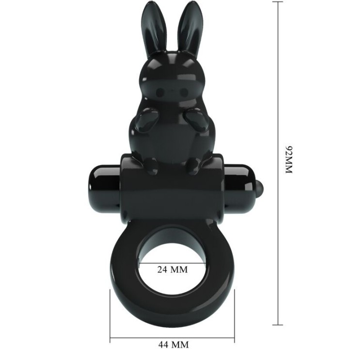 Aufregender Ring Rabbit Vibratorring 10 Vibrationen Schwarz von Pretty Love | Fesselliebe.de