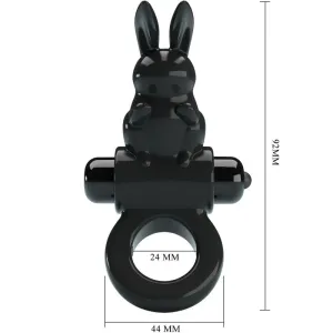 Aufregender Ring Rabbit Vibratorring 10 Vibrationen Schwarz von Pretty Love