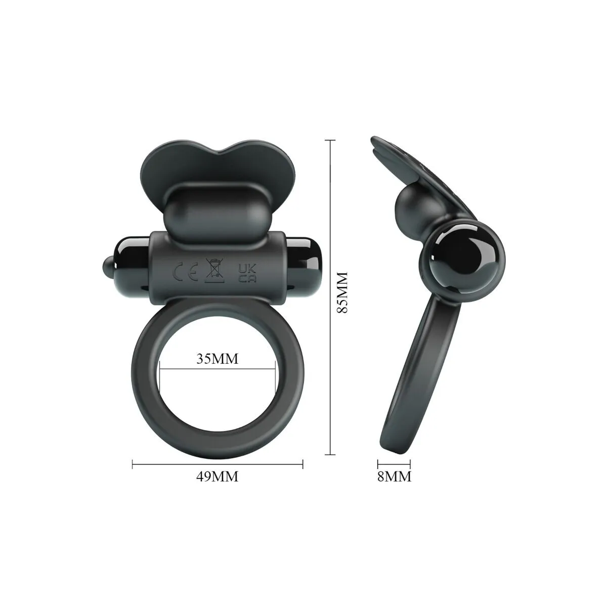 Debonaire Vibrationsring Rabbit 10 Vibrationen Schwarz von Pretty Love | Fesselliebe.de