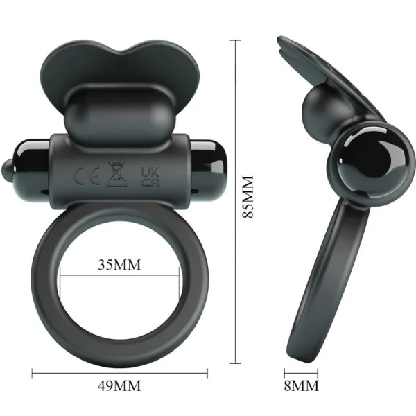 Debonaire Vibrationsring Rabbit 10 Vibrationen Schwarz von Pretty Love | Fesselliebe.de