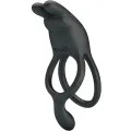 Seth Doppel-Vibrationsring Rabbit 7 Vibrationen Schwarz von Pretty Love