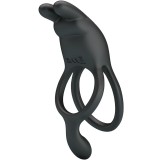 Seth Doppel-Vibrationsring Rabbit 7 Vibrationen Schwarz von Pretty Love | Fesselliebe.de