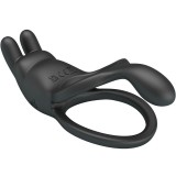 Seth Doppel-Vibrationsring Rabbit 7 Vibrationen Schwarz von Pretty Love | Fesselliebe.de
