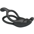 Seth Doppel-Vibrationsring Rabbit 7 Vibrationen Schwarz von Pretty Love