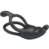 Seth Doppel-Vibrationsring Rabbit 7 Vibrationen Schwarz von Pretty Love | Fesselliebe.de