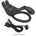 Seth Doppel-Vibrationsring Rabbit 7 Vibrationen Schwarz von Pretty Love