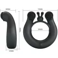 Dahlia Vibrationsring + Klitorisstimulator 12 Vibrationen Schwarz von Pretty Love