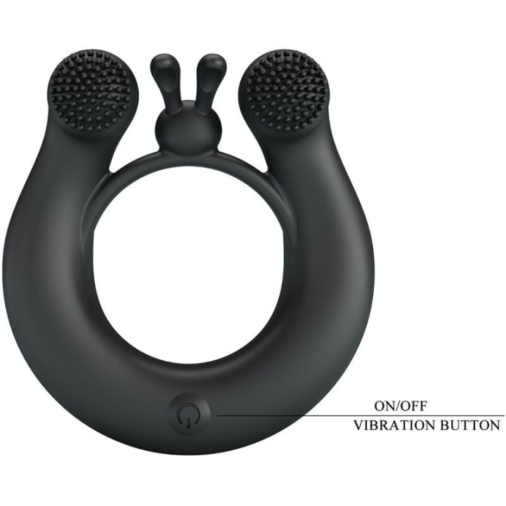 Dahlia Vibrationsring + Klitorisstimulator 12 Vibrationen Schwarz von Pretty Love | Fesselliebe.de