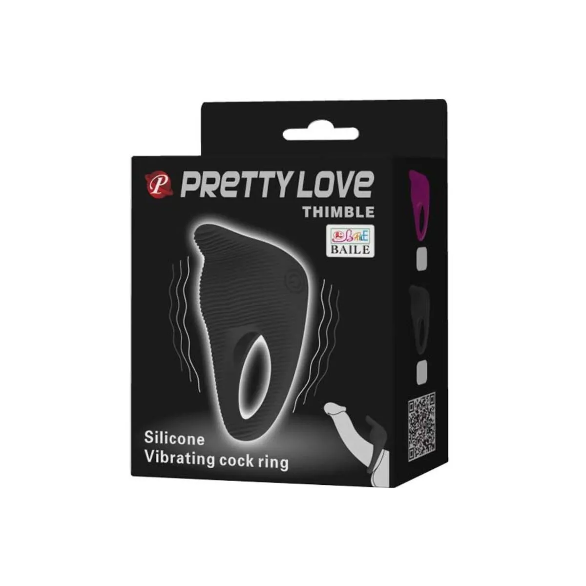 Thimble Vibratorring Schwarz von Pretty Love Male | Fesselliebe.de