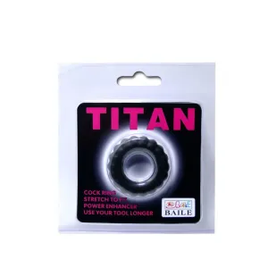 Titan Cockring Schwarz 2 cm von Baile For Him