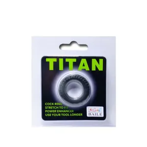 Titan Cockring Schwarz Grün 2 cm von Baile For Him