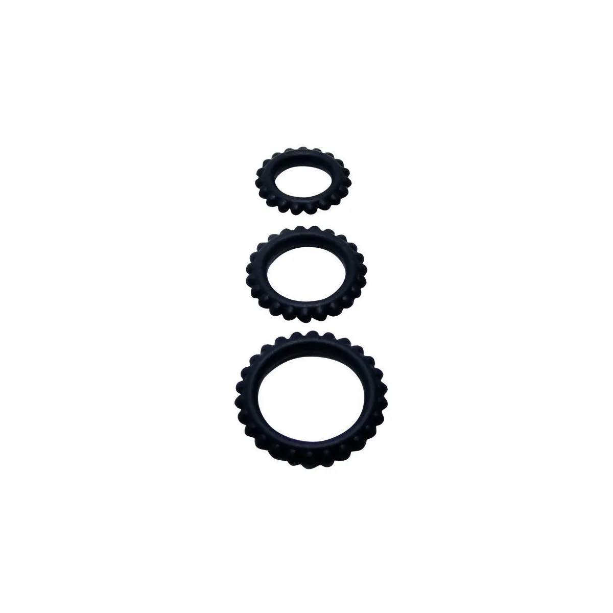 Titan Set 3stk Cockring Schwarz 2,8 + 2,4 + 1,9 cm von Baile For Him | Fesselliebe.de