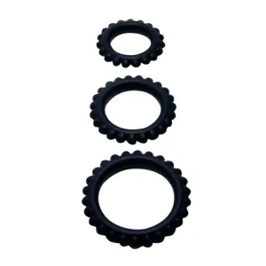Titan Set 3stk Cockring Schwarz 2,8 + 2,4 + 1,9 cm von Baile For Him