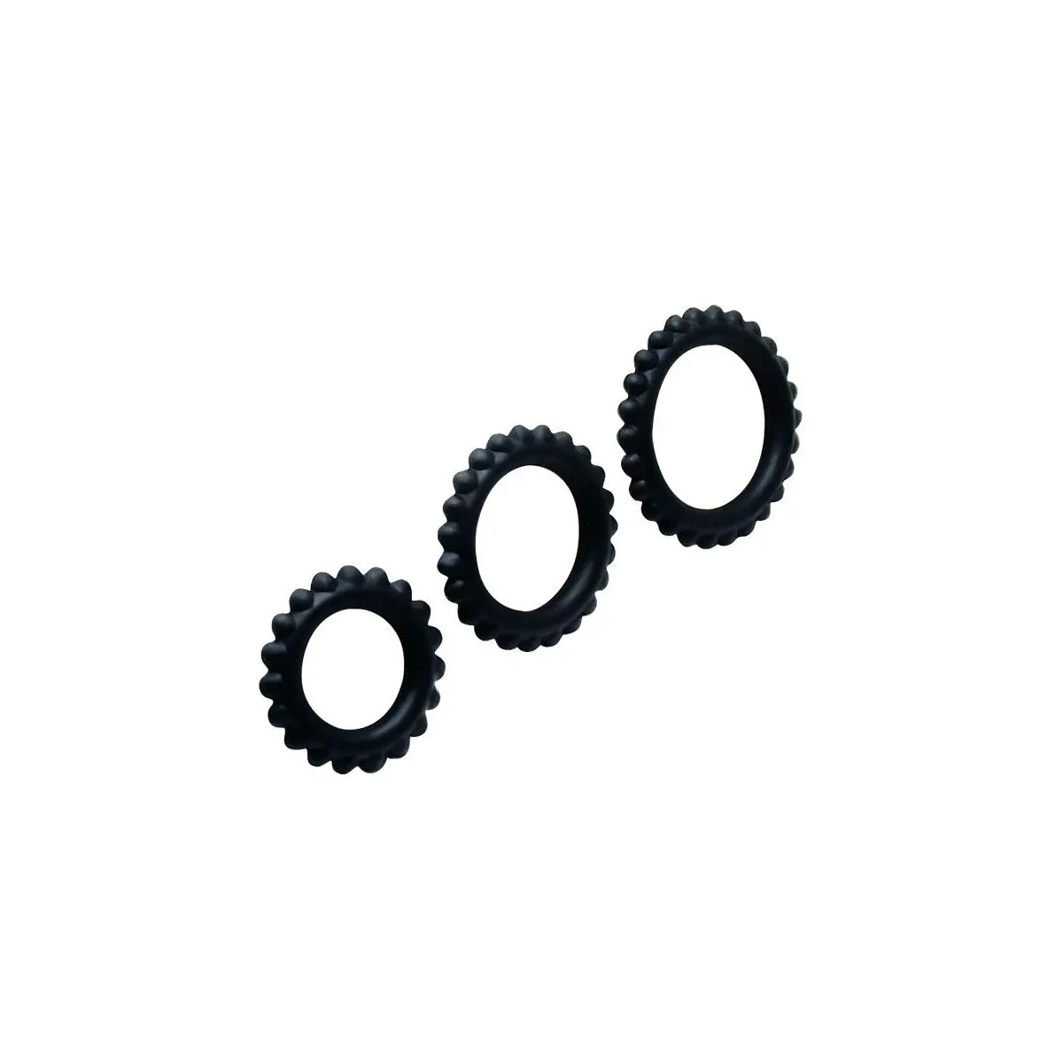 Titan Set 3stk Cockring Schwarz 2,8 + 2,4 + 1,9 cm von Baile For Him | Fesselliebe.de