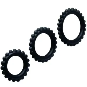 Titan Set 3stk Cockring Schwarz 2,8 + 2,4 + 1,9 cm von Baile For Him