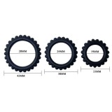 Titan Set 3stk Cockring Schwarz 2,8 + 2,4 + 1,9 cm von Baile For Him | Fesselliebe.de