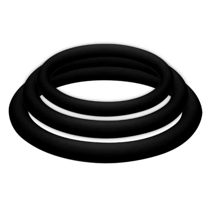 Potenzduo - Plus 3 Schwarze Ringe Satz - S, M, L von Joydivision Potenzduo | Fesselliebe.de