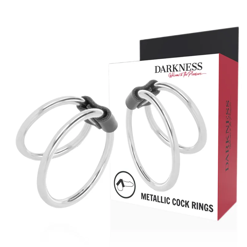 Doppelter Penisring aus Metall von Darkness Sensations | Fesselliebe.de