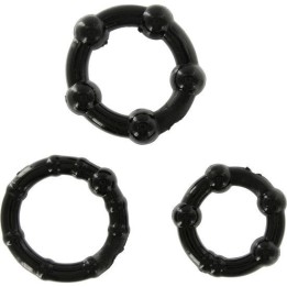Set aus Drei Schwarzen Penisringen von Seven Creations | Fesselliebe.de