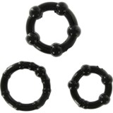 Set aus Drei Schwarzen Penisringen von Seven Creations | Fesselliebe.de