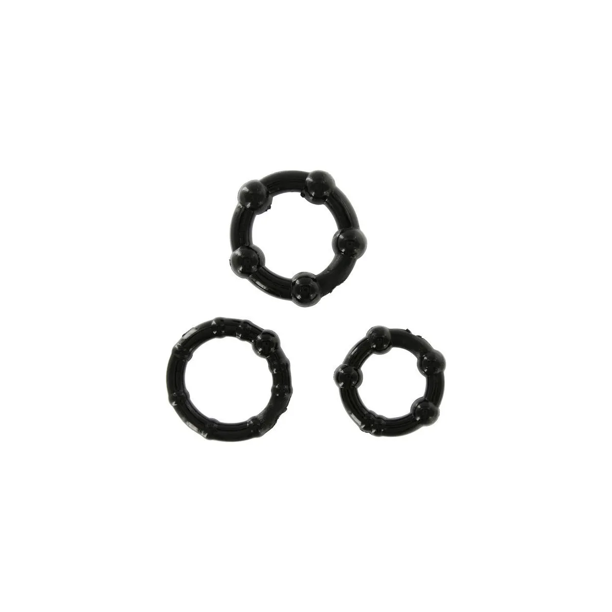 Set aus Drei Schwarzen Penisringen von Seven Creations | Fesselliebe.de