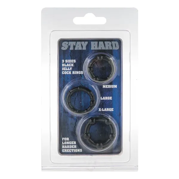 Set aus Drei Schwarzen Penisringen von Seven Creations | Fesselliebe.de