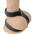Verstellbarer Penis- und Hodenring aus Leder von Darkness Bondage