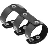 Verstellbarer Doppel-Penis- und Hodenring aus Leder von Darkness Bondage | Fesselliebe.de