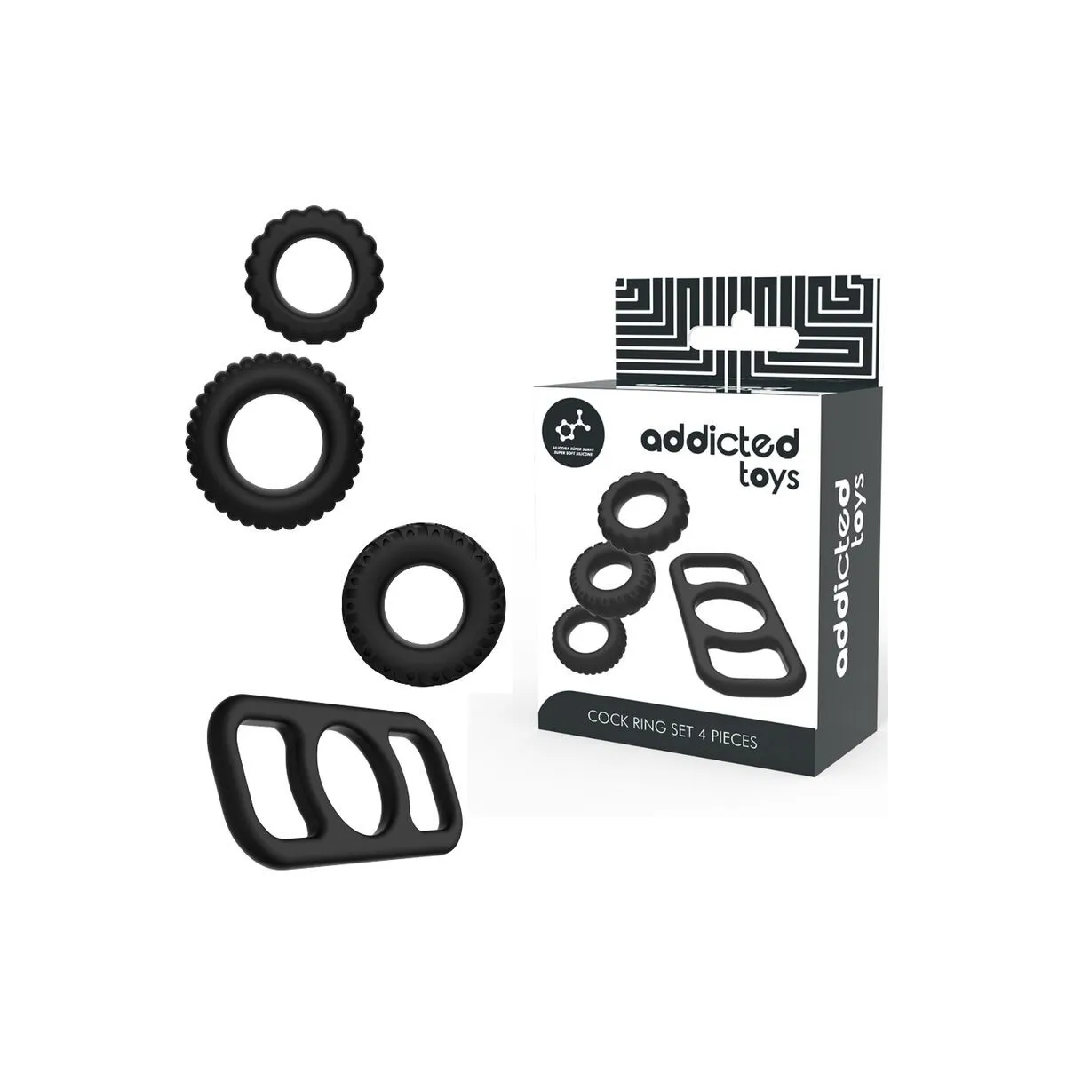 Cock Ring Set 4 Stück von Addicted Toys | Fesselliebe.de