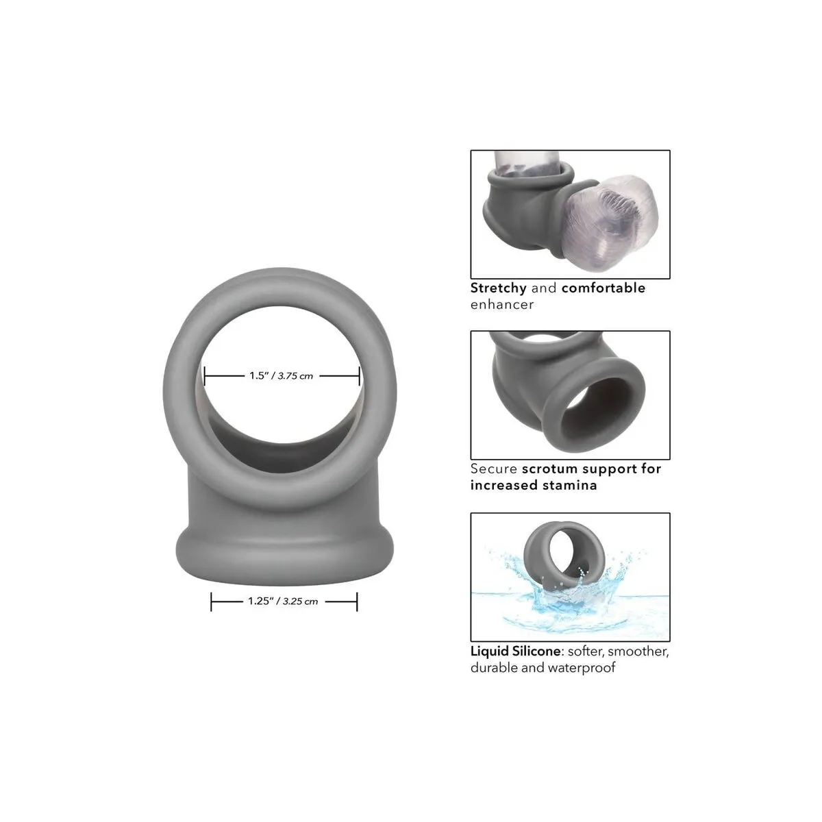 Alpha Precision Ring Grau von Calexotics | Fesselliebe.de