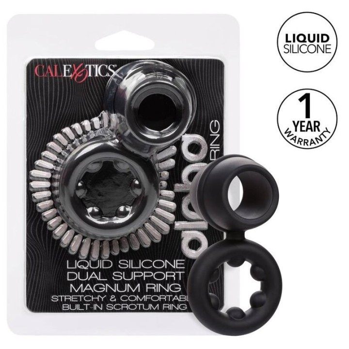 Alpha Dual Magnum Ring Schwarz von Calexotics | Fesselliebe.de