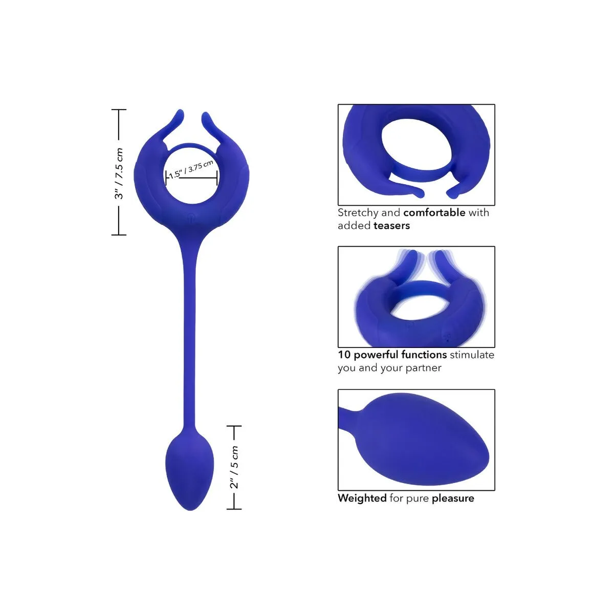 Admiral Bewichterter Hahnring Blau von Calexotics | Fesselliebe.de