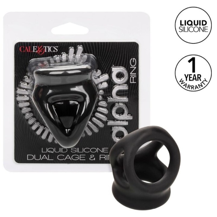 Alpha Dual Cage Ring Schwarz von Calexotics | Fesselliebe.de