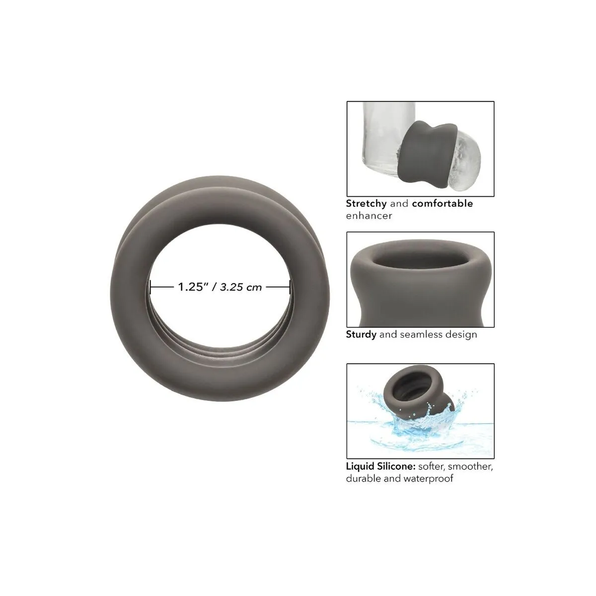 Alpha Scrotum Dehnungsring Schwarz von Calexotics | Fesselliebe.de