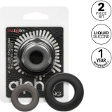 Alpha Prolong Set mit 2 Ringen Grau von Calexotics | Fesselliebe.de
