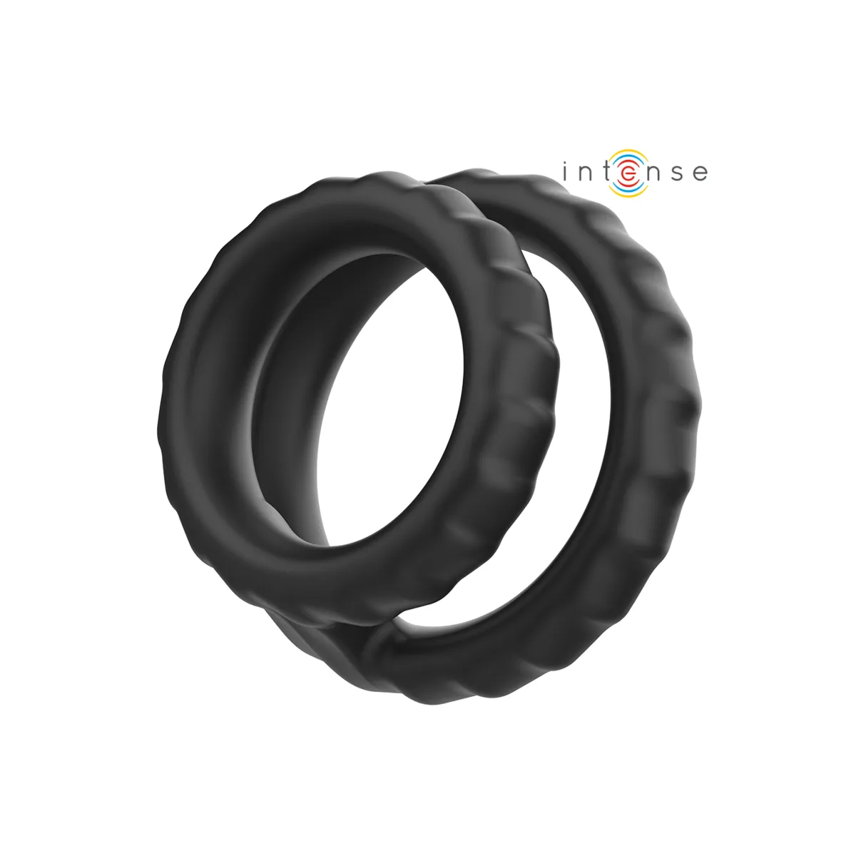 Dewey Doppelter Penisring aus Silikon Schwarz Modell 2 von Intense Couples Toys | Fesselliebe.de