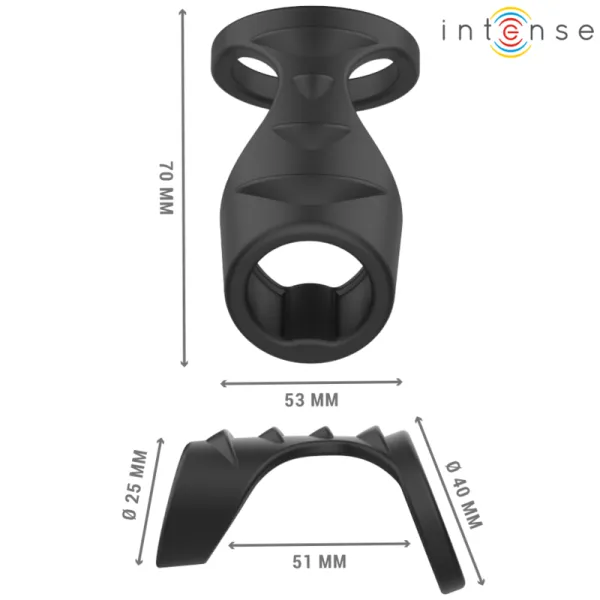 Theo Doppelter Penisring aus Silikon Schwarz Modell 3 von Intense Couples Toys | Fesselliebe.de