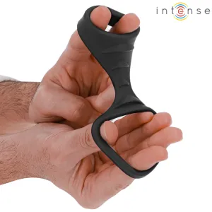 Theo Doppelter Penisring aus Silikon Schwarz Modell 3 von Intense Couples Toys
