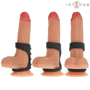 Theo Doppelter Penisring aus Silikon Schwarz Modell 3 von Intense Couples Toys