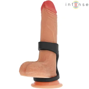Theo Doppelter Penisring aus Silikon Schwarz Modell 3 von Intense Couples Toys